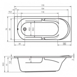 Ванна Riho Future 170х75 BC28