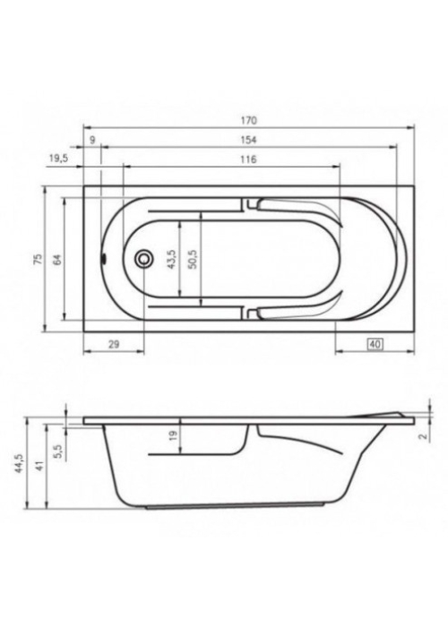 Ванна Riho Future 170х75 BC28