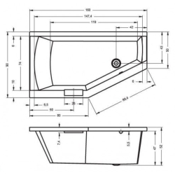 Ванна Riho Geta 160х90 R BA86