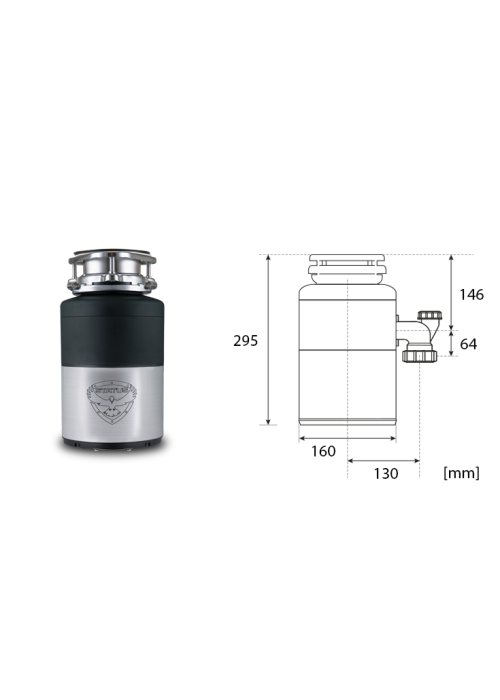 Подрібнювач харчових відходів STATUS Disposers Premium 100