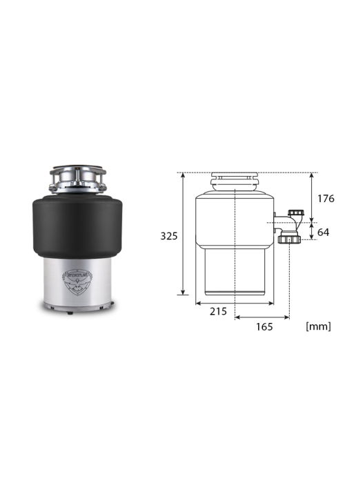 Подрібнювач харчових відходів STATUS Disposers Premium 150