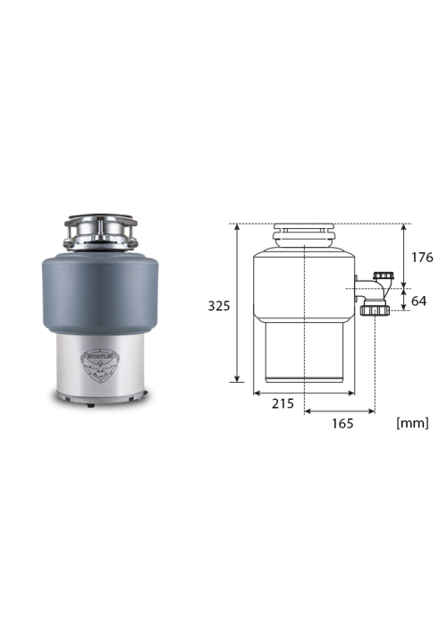 Подрібнювач харчових відходів STATUS Disposers Premium 200