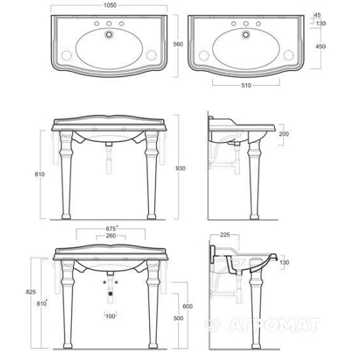 Раковина накладна SIMAS Arcade 105х56, AR874