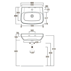 Раковина подвесная Simas Baden-Baden 60 белая, BB 10