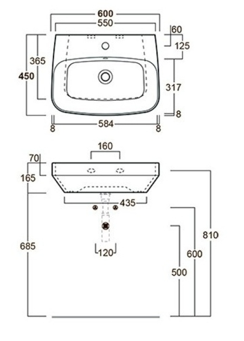 Раковина подвесная Simas Baden-Baden 60 белая, BB 10