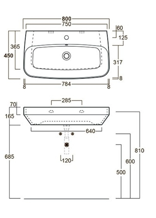 Раковина подвесная Simas Baden-Baden 80 белая, BB 12