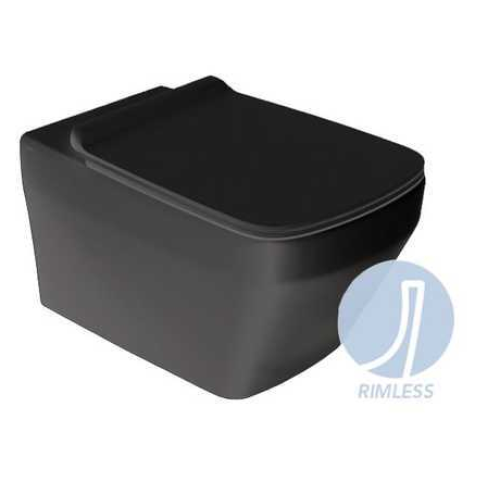 Підвісний унітаз Simas Baden Baden із сидінням Soft Close BLACK Matte, BB18/F87(85)/BB004NM