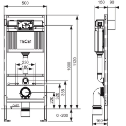 Інсталяція TECEbase + кнопка змиву TECEbase білий+кріплення, 9.400.400