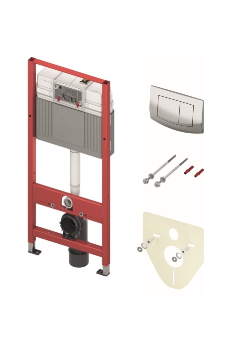 Інсталяція TECEbase + кнопка змиву TECEambia хром глянцевий+кріплення+прокладка, 1120мм, 9.400.405