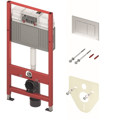 Інсталяція TECEbase + кнопка змиву Tecenow хром глянцевий +кріплення+ звукоізоляційна прокладка, 1120мм, 9.400.412
