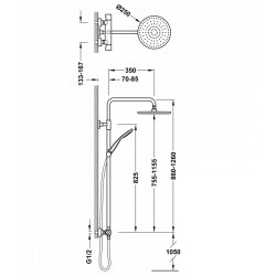 Душова система Tres  Base Plus, 21639502NM