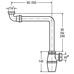 Сифон для раковини та біде VIEGA, 1,1/4x32, пластик