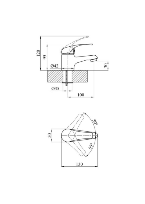 Змішувач для раковини Agua Leon-C011 CV014929