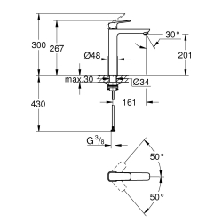 Однорычажный смеситель для раковины Grohe Cubeo XL-размера 1017290000