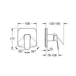 Одноважільний змішувач для душу Grohe Cubeo 1017770000