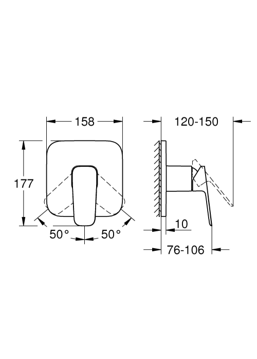 Одноважільний змішувач для душу Grohe Cubeo 1017770000