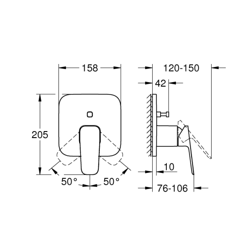 Однорычажный смеситель с переключателем на 2 положения Grohe Cubeo 1017780000