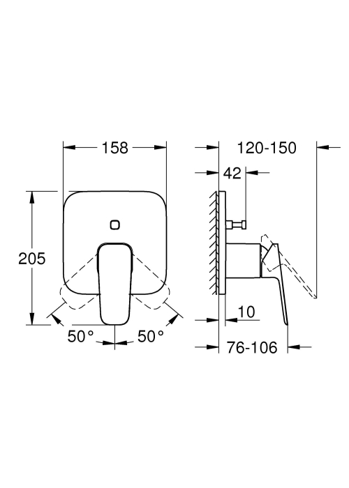 Одноважільний змішувач із перемикачем на 2 положення Grohe Cubeo 1017780000