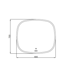 Дзеркало AQUA RODOS "Callisto" 80x70 см sensor з LED підсвічуванням, АР000102686