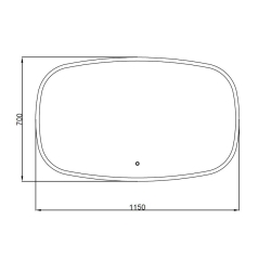 Дзеркало AQUA RODOS "Callisto" 115x70 см sensor з LED підсвічуванням, АР000102688