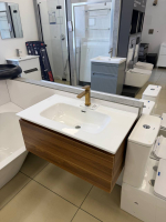 Тумба консольна AQUA RODOS Kalif 80 см з умивальником "Sola", АР000148519 (Горіх Каліфорнія)