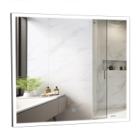 Зеркало Aqua Rodos Luce black 80x70, подсветка, сенсор, АР000112805
