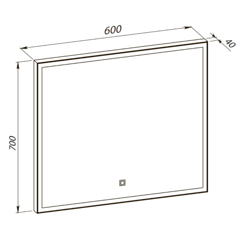 Дзеркало Aqua Rodos Luce gold 60x70, сенсор, підсвітка, АР000113283