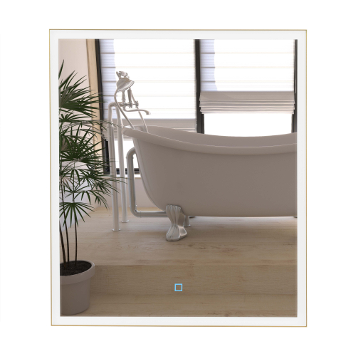 Дзеркало Aqua Rodos Luce gold 60x70, сенсор, підсвітка, АР000113283