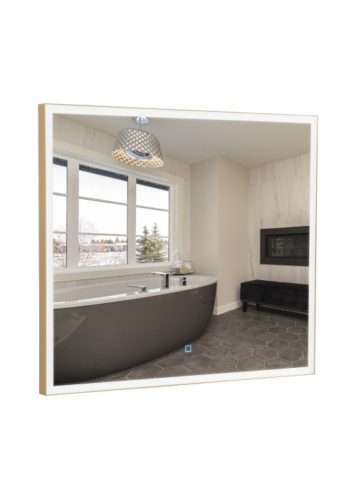Дзеркало Aqua Rodos Luce gold 80x70, сенсор, підсвітка, АР000113284