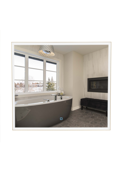 Дзеркало Aqua Rodos Luce gold 80x70, сенсор, підсвітка, АР000113284