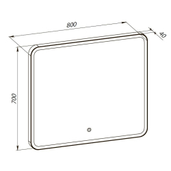 Дзеркало Aqua Rodos Luce gold 80x70, сенсор, підсвітка, АР000113284