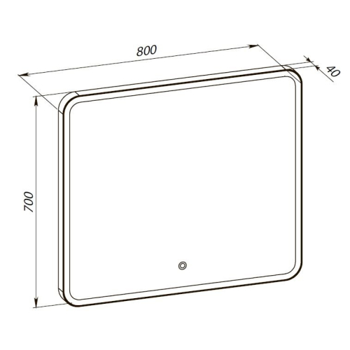 Дзеркало Aqua Rodos Luce gold 80x70, сенсор, підсвітка, АР000113284