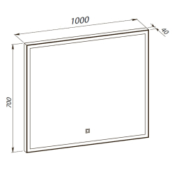 Дзеркало Aqua Rodos Luce gold 100x70, сенсор, підсвітка, АР000113282