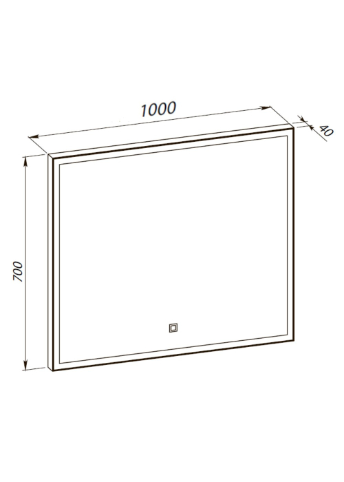 Дзеркало Aqua Rodos Luce gold 100x70, сенсор, підсвітка, АР000113282
