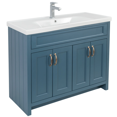 Тумба AQUA RODOS WATERFORD (STIFFKEY-BLUE-MATT) с умывальником 100 см напольная АР000060777 (Под заказ 45 дней)