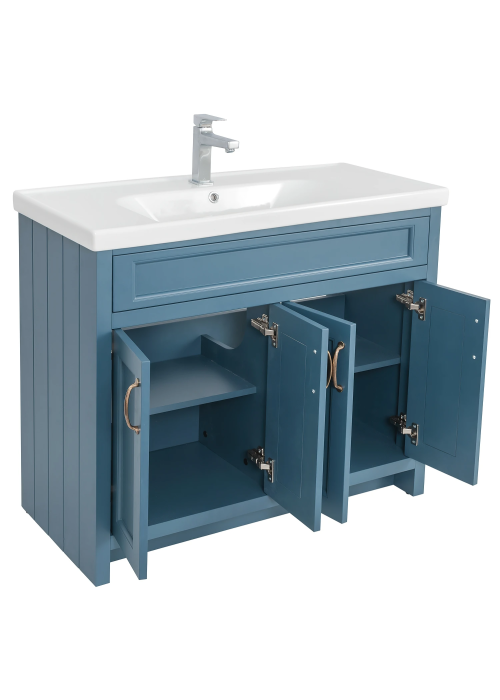 Тумба AQUA RODOS WATERFORD (STIFFKEY-BLUE-MATT) с умывальником 100 см напольная АР000060777 (Под заказ 45 дней)