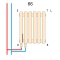 Вертикальний радіатор Betatherm Metrum 2 H-1800 мм, L-255 мм