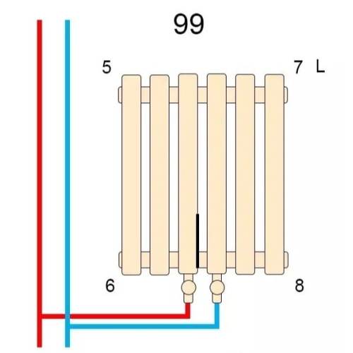 Вертикальний радіатор Betatherm Blende 1 1400*394 (RAL 7024M, підк. №99) B2V 1140/07 7024M 99