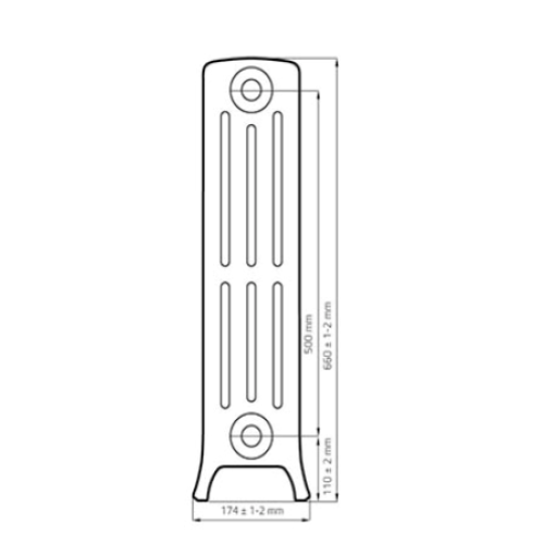 Чавунна ретро батарея опалення WARM WELL Classik 500