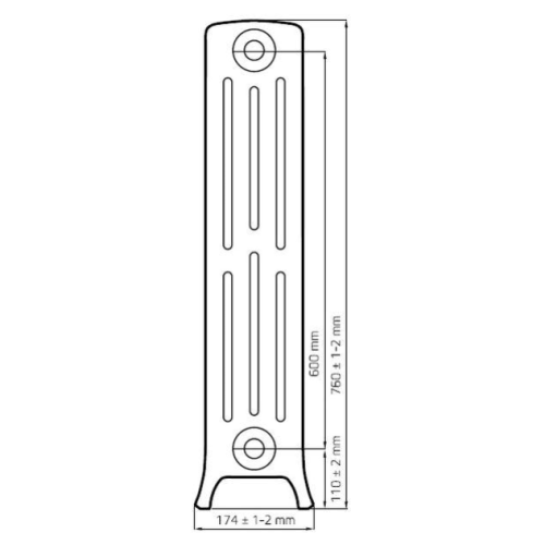 Чавунна ретро батарея опалення WARM WELL Classik 600