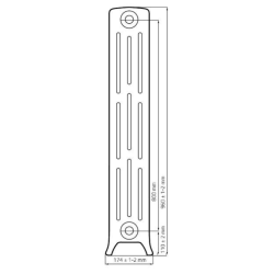 Чавунна ретро батарея опалення WARM WELL Classik 800