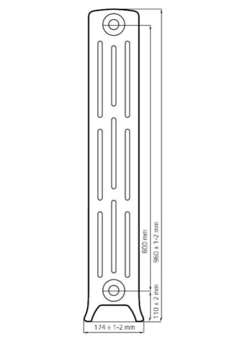 Чугунная ретро батарея отопления WARM WELL Classik 800