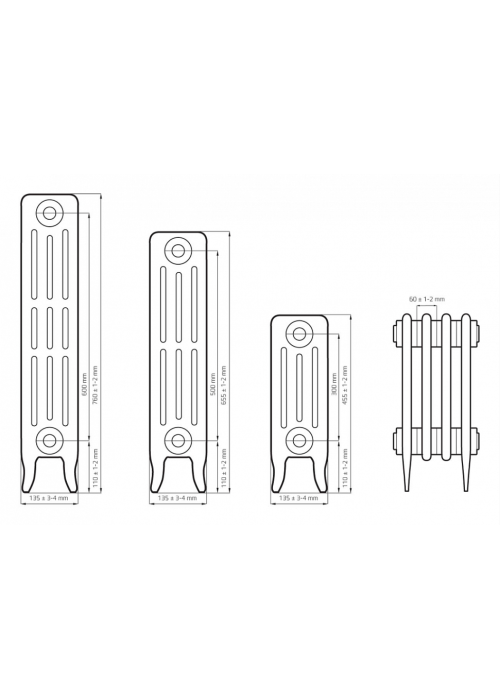 Чугунная ретро батарея отопления WARM WELL Classik М 600