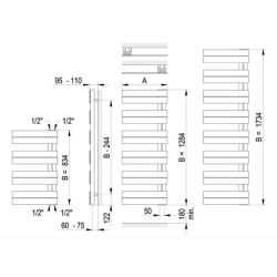 Рушникосушка Betatherm  HZ 500*834 Білий RAL 9016M HZ 50800 9016M