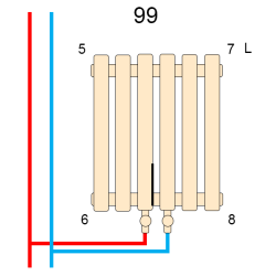 Вертикальний радіатор Betatherm  Quantum 1 1800*485 (Чорний RAL9005М, підк. №99) BQ 1180/12 9005M 99