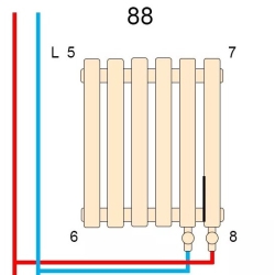 Вертикальний радіатор Betatherm  Quantum BQ 2  500*845 (Чорний Ral9005M підк. 88) BQ 2050/21 9005M 88