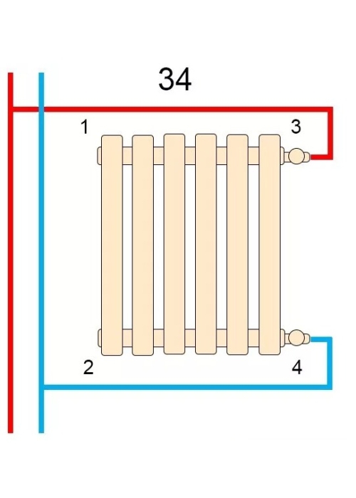 Горизонтальный радиатор Betatherm Quantum BQH2 405*1300 (Черный Ral9005M подк. 34) BQH 2130/10 9005M 34