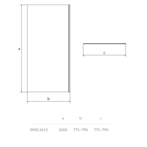 Стінка для душової кабіни Cersanit CREA 80x200 S900-01