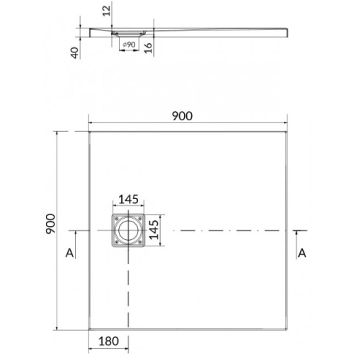 Сет В187 душовий піддон квадратний Cersanit ТАКО SLIM 90x4+сіфон virt S601-122 