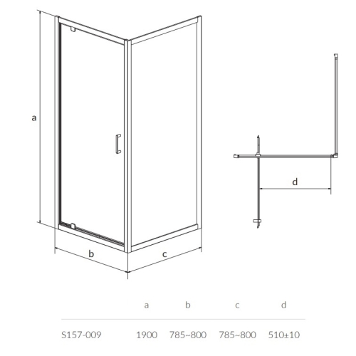 Душова кабіна квадратна Cersanit ARTECO PIVOT 80x80x190 S157-01